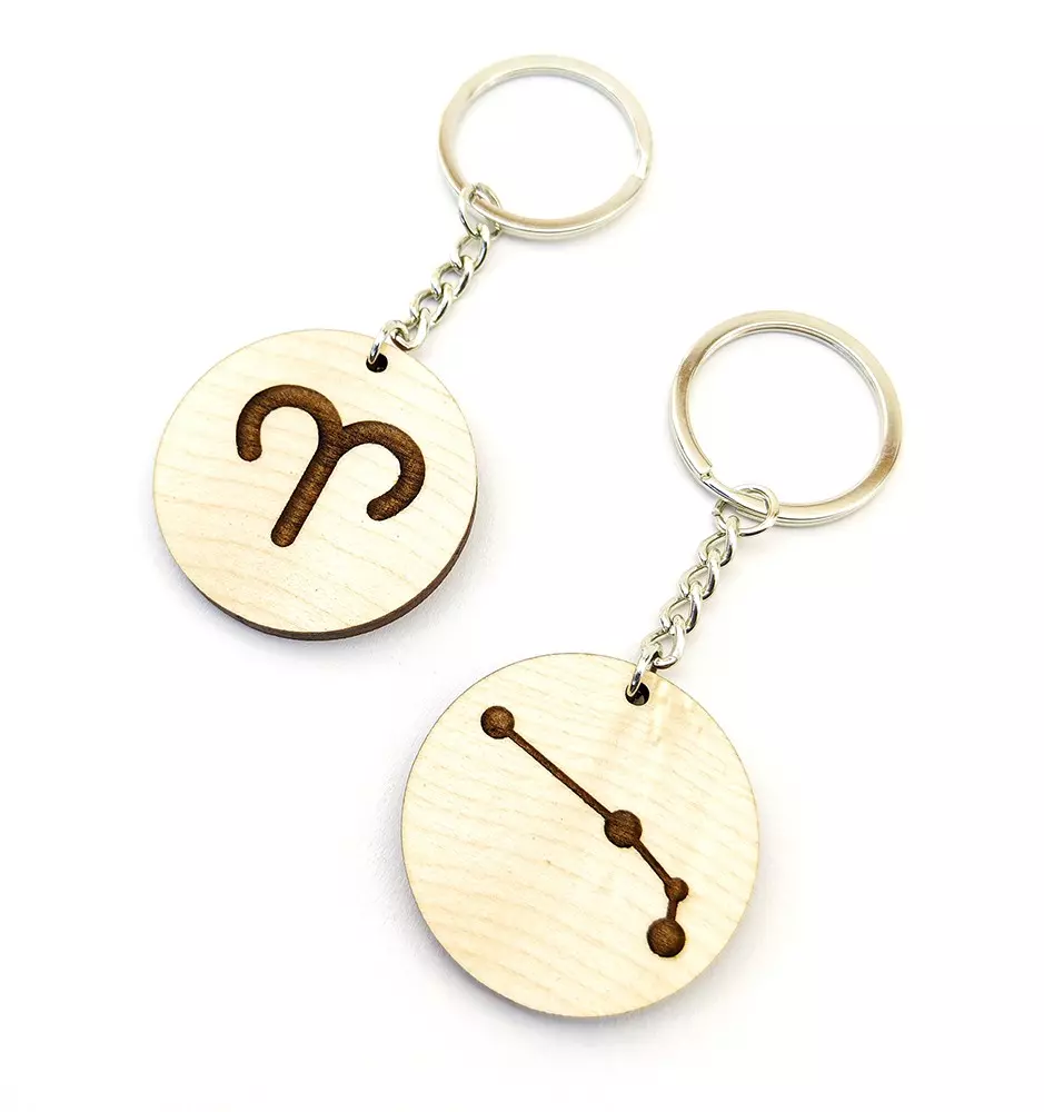 Aries Horoscope - Zodiac sign Keychain With Custom Text-Keychains-Pinedecor
