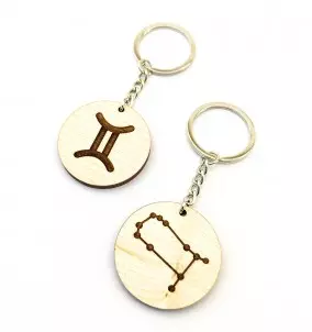 Personalized keychain - Horoscope - Gemini - with an engraved inscription of your choice. A constellation or symbol.