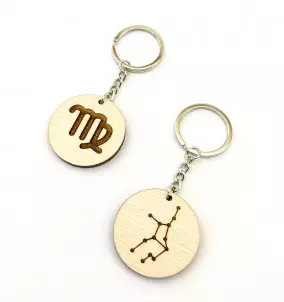 Personalized keychain - Horoscope - Virgo - with an engraved inscription of your choice. A constellation or symbol.