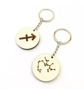 Porte-clés personnalisé - Horoscope - Sagittaire - avec une inscription gravée de votre choix. Une constellation ou un symbole.