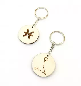 Personalized keychain - Horoscope - Pisces - with an engraved inscription of your choice. A constellation or symbol.