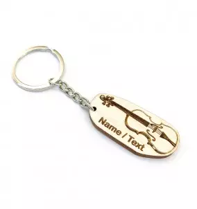 Violin Keychain With Custom Text - Personalized Gift for Violin Players.