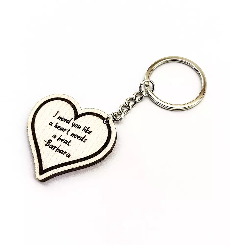 Heart Keychain With Custom Text-Keychains-Pinedecor