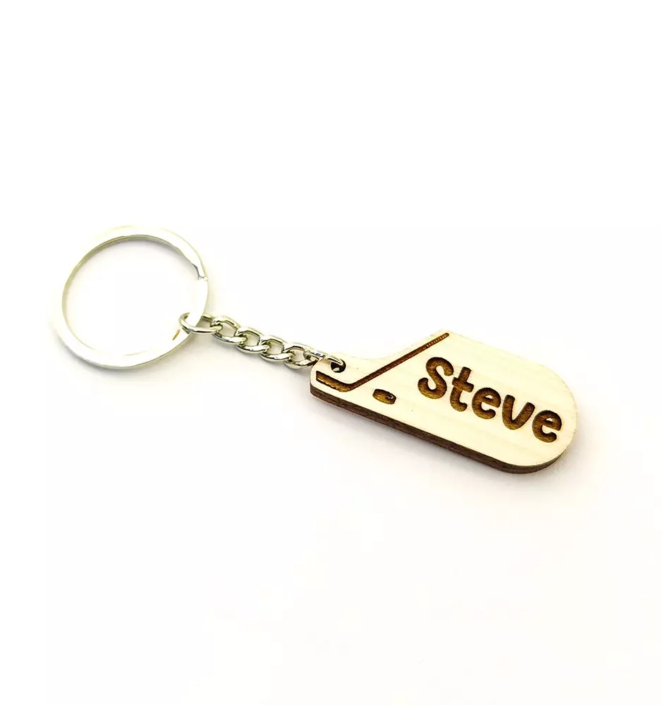 Personalized Hockey keychain with an engraved name of your choice. Gift for Hockey Players.