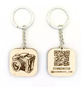 Porte-clés appareil photo avec code QR - Cadeau pour les photographes