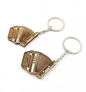 Porte-clés accordéon personnalisé -En bois avec gravure personnalisée - Cadeau pour les fans d’accordéon