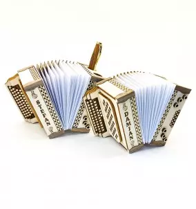 Personalized pencil stand in the shape of the accordion with paper slips. Gift For Accordion Players.