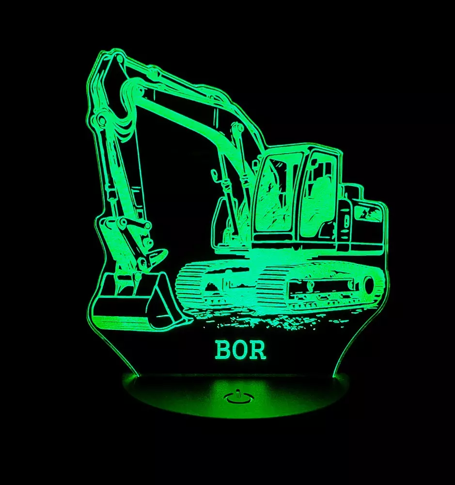 Excavator - Personalized 3D LED Lamp-LED Night Lamps-Pinedecor