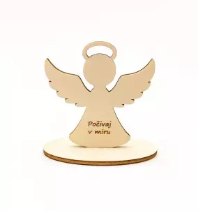 Wooden Angel Silhouette - candle with Personalized Custom Inscription - All Saints Day
