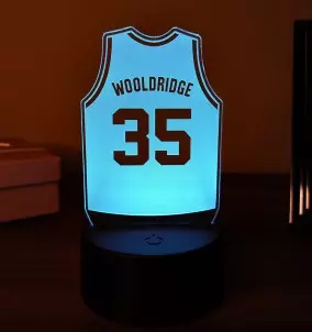 Lumière de nuit personnalisée en maillot de basket-ball - Lampe de nuit RVB personnalisée.