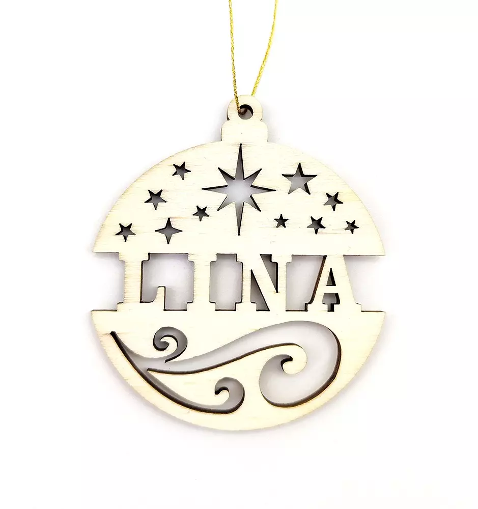Personalized Christmas Ornament Decoration made out of wood