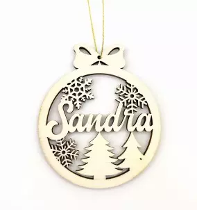 Personalized Christmas Ornament Decoration made out of wood