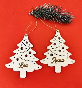 Personalisierter Weihnachtsschmuck in Form eines Weihnachtsbaums – einzigartige Weihnachtsdekoration