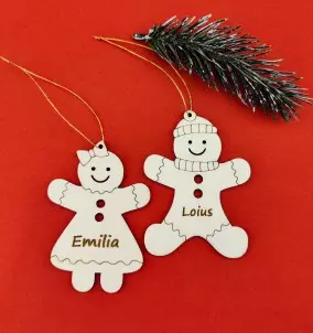 Personaliziran božični okrasek fantek / Punčka – božična dekoracija