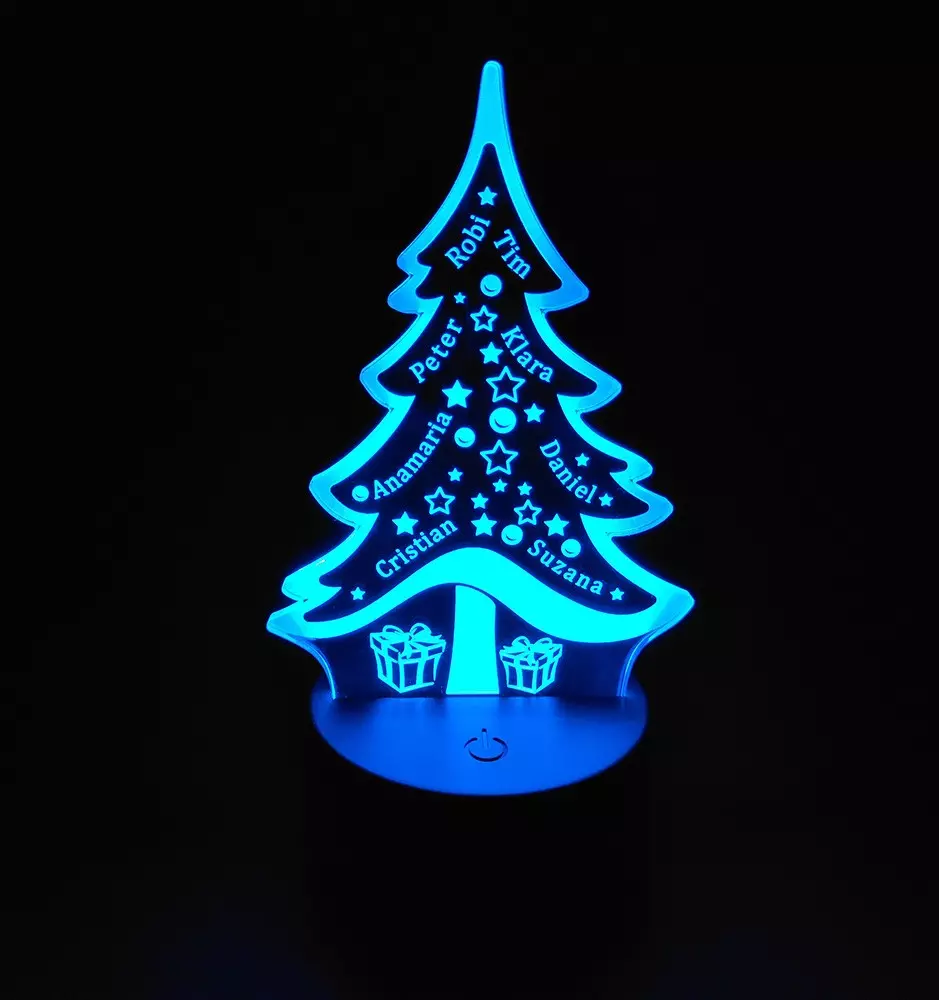 Weihnachtsbaum Nachtlicht mit 8 individuellen Namen-Weihnachten-Pinedecor
