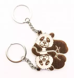 Ensemble de porte-clés Pandas imbriqués assortis - Gravures de noms personnalisées