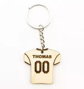 Personalized American Football Jersey Keychain Keyring