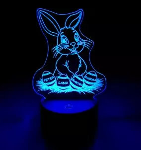 Easter Bunny Night Light With 4 Custom Names