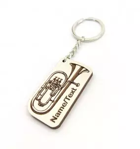 Personalisierter Bariton-Schlüsselanhänger aus Holz mit Gravur – Geschenk für Musiker