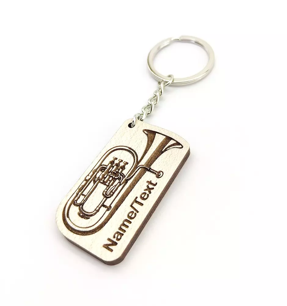 Personalisierter Bariton-Schlüsselanhänger aus Holz mit Gravur – Geschenk für Musiker