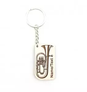 Personalisierter Bariton-Schlüsselanhänger aus Holz mit Gravur – Geschenk für Musiker