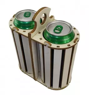 Picknickkorb / Bierkiste aus Holz - Kühlung Bier Dose