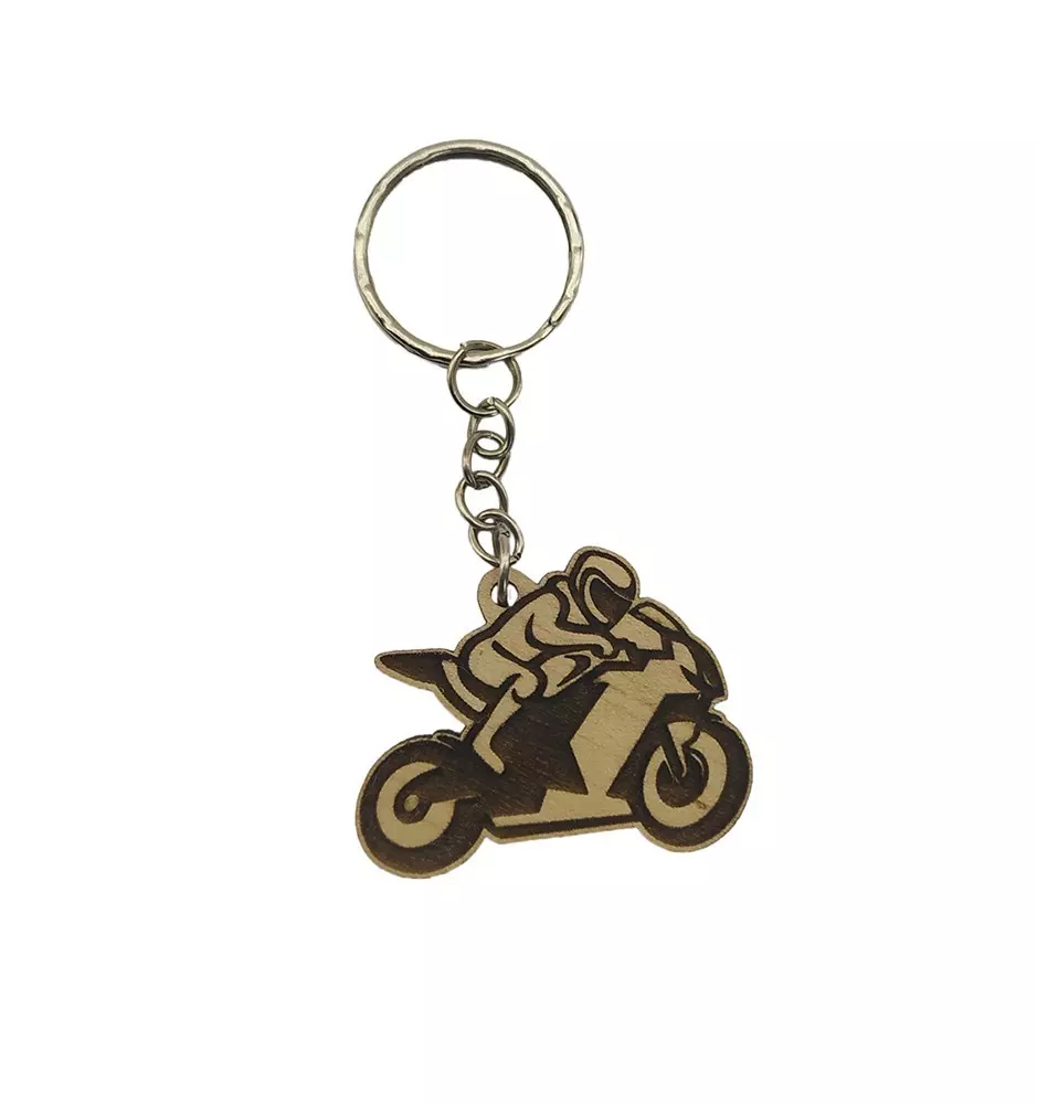 Personalized Biker / Rider Keychain With Custom Text and Name Engraving