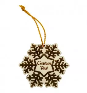 Personalisierter Schneeflocke Weihnachtsschmuck / Christbaumschmuck Holz - Design 1