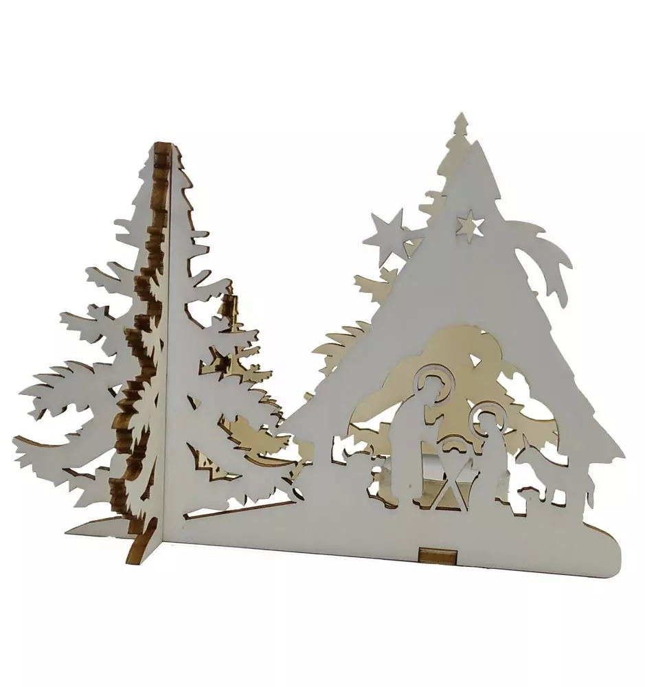 Christmas Crib 3D Candle Holder-Candle Holders-Pinedecor