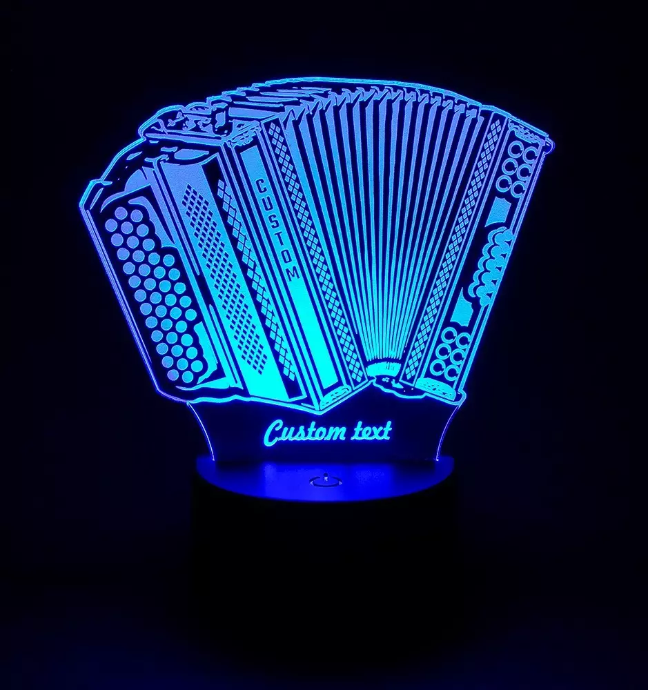 Personalisiertes Nachtlicht - Ziehharmonika | Akkordeon - Akkordeonspieler Geschenk-LED Nachtlichter-Pinedecor