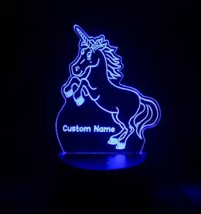 Veilleuse LED Licorne - Lampe de nuit RGB personnalisée pour enfants