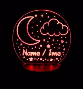 Personalisierte Sterne & Mond Nachtlicht - Kinder LED-Nachttischlampe