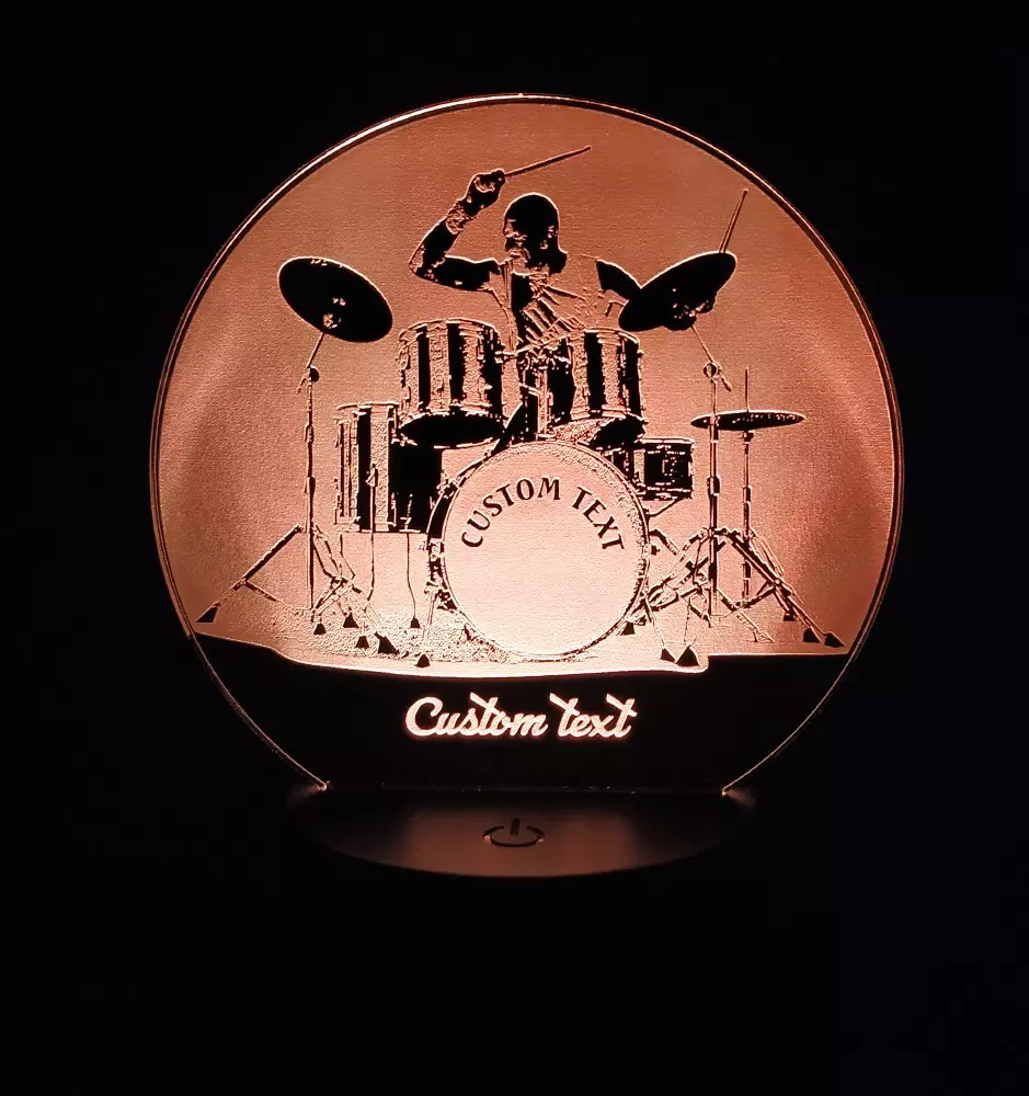 Personalized LED Lamp - Drummer-LED Night Lamps-Pinedecor