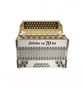 Personalized Wooden Money Box in the Shape of Accordion. Gift for accordion players.