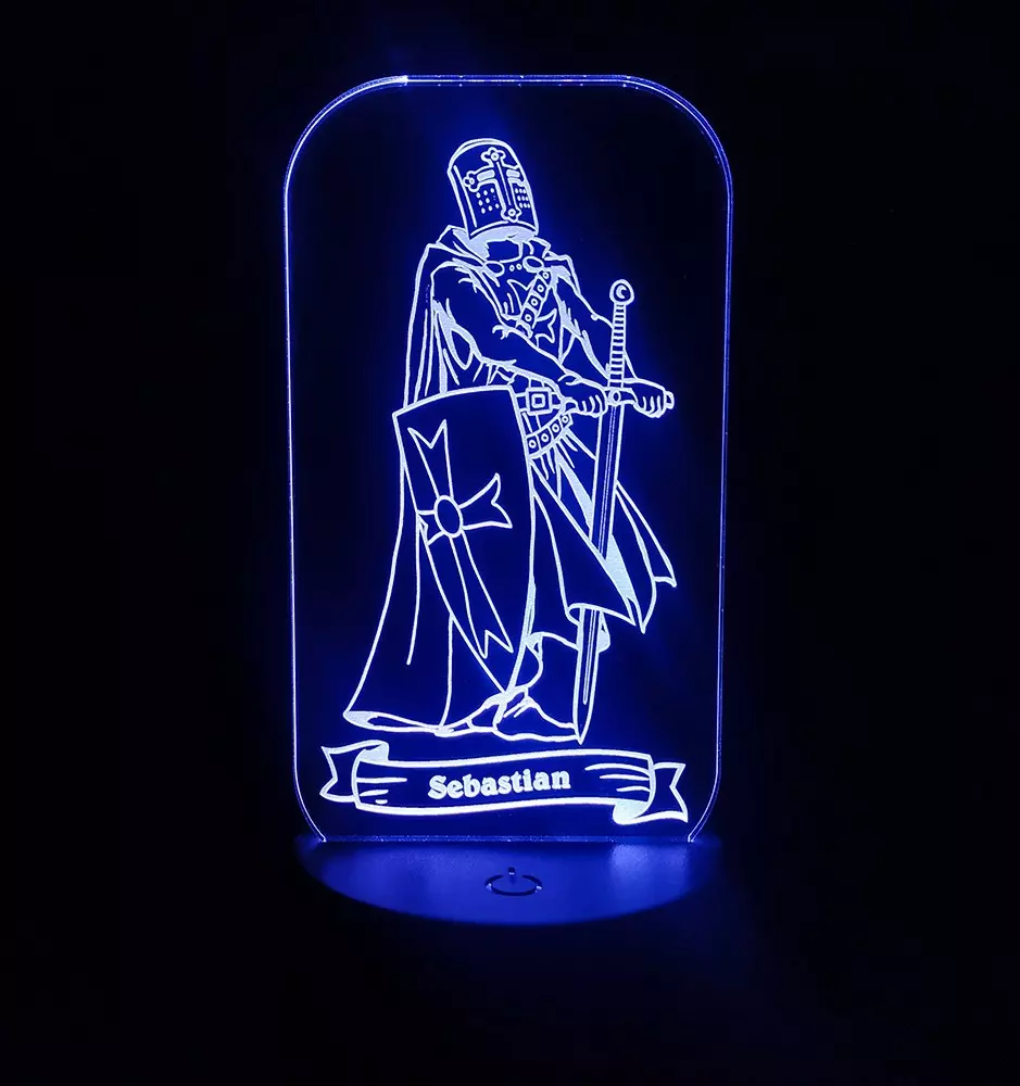 Knight Night Light With Custom Name-LED Night Lamps-Pinedecor
