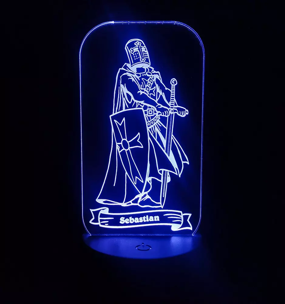 Veilleuse chevalier avec nom personnalisé-Veilleuses LED-Pinedecor