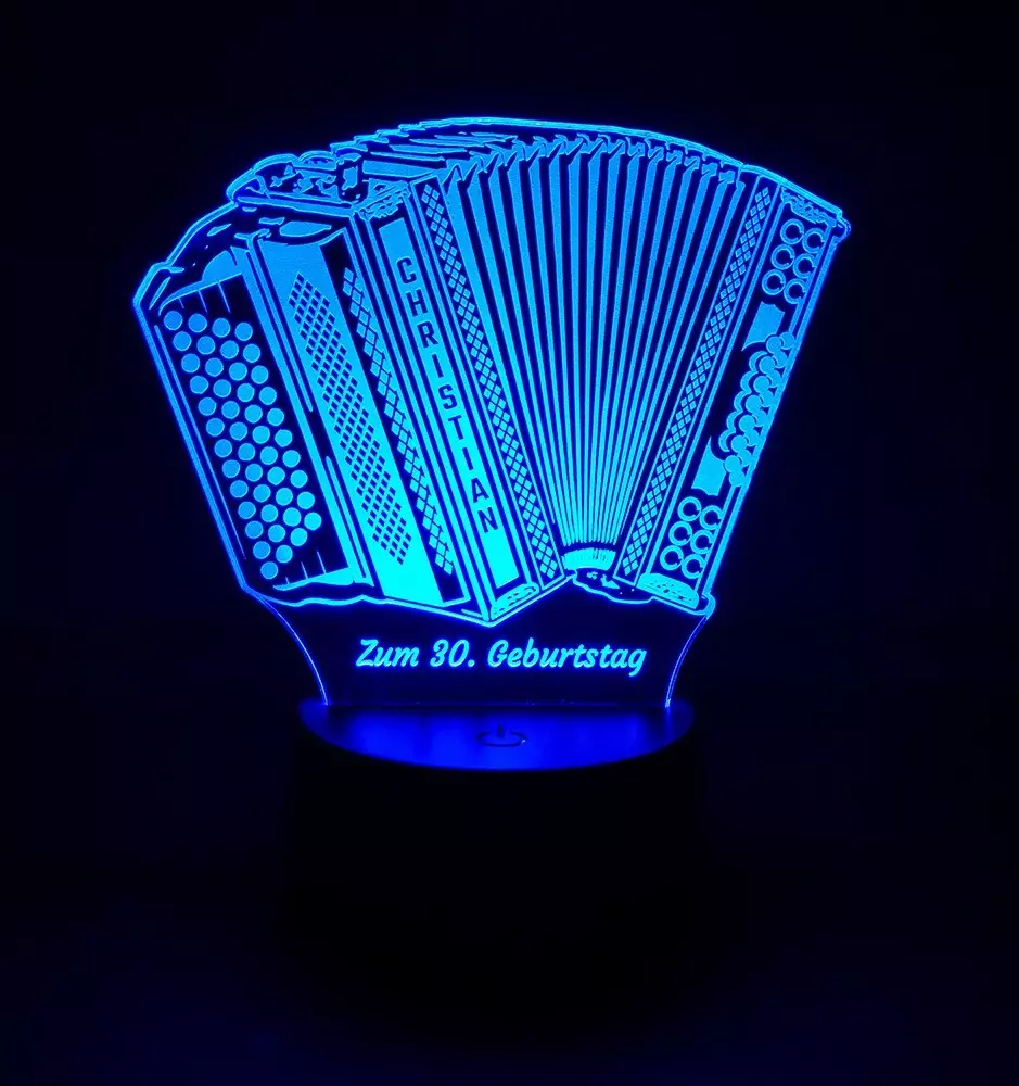 Personalizirana 3D LED svetilka - Harmonika - Darilo za harmonikaše-Harmonike - darila-Pinedecor