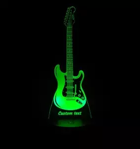 LED nočna lučka / svetilka v obliki električne kitare- Personalizirano darilo
