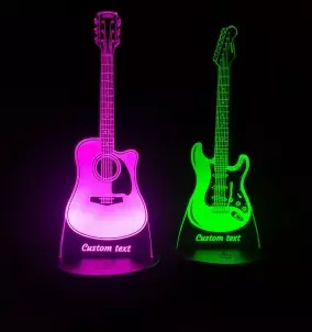 Personalisiertes LED Nachtlicht - Gitarre Geschenk - Akustische / E-Gitarre