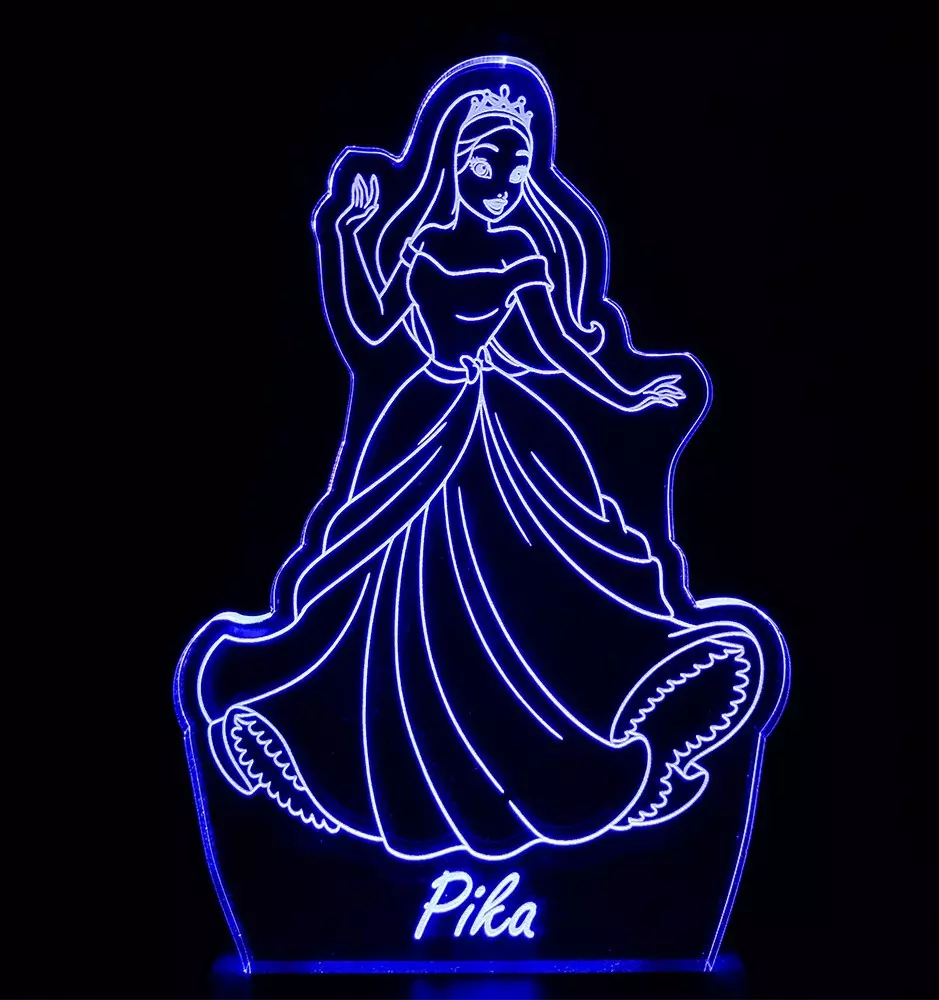 Personalisiertes Prinzessin Nachtlicht - Kinder RGB-LED-Nachttischlampe