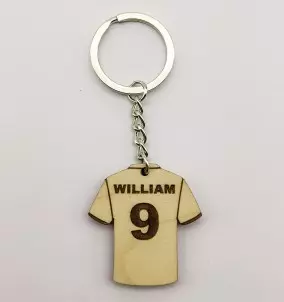 Personalized Football / Soccer Jersey Keychain - with custom name and number