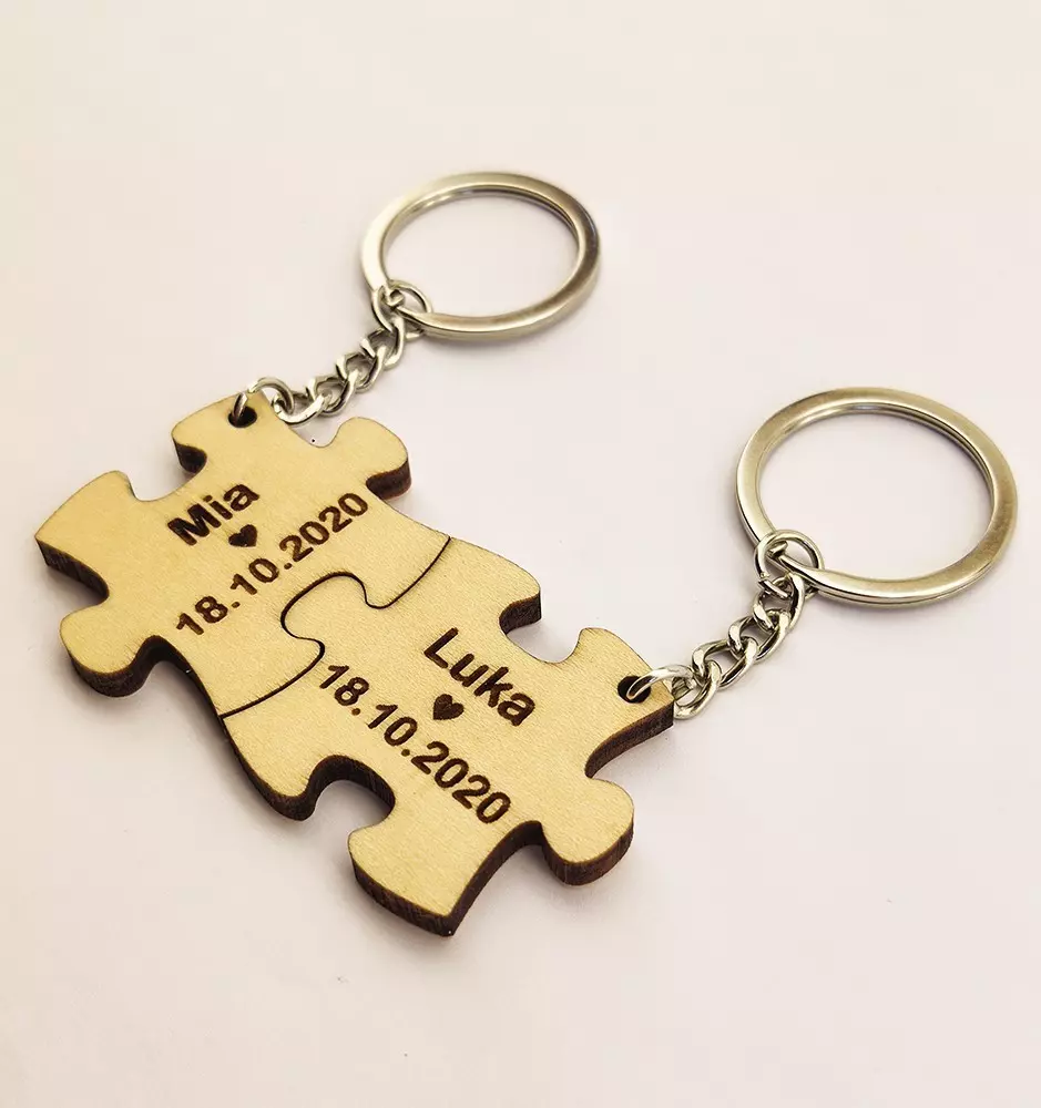 Personalized Matching Puzzle Keychain Set-Keychains-Pinedecor