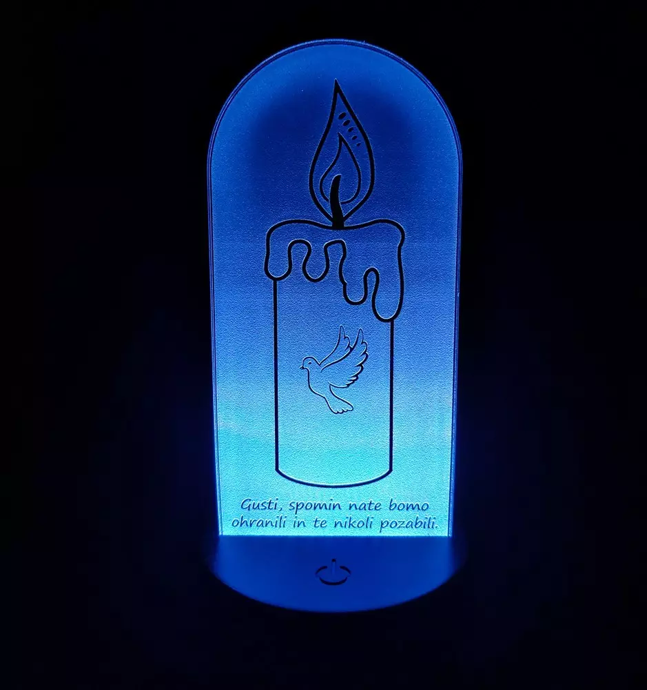 LED nagrobna sveča z napisom - nočna lučka / svetilka