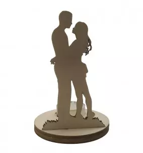 Hugging Couple Candle Holder - front view