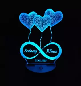 Lampe de nuit LED Love personnalisée - Cadeau Saint Valentin