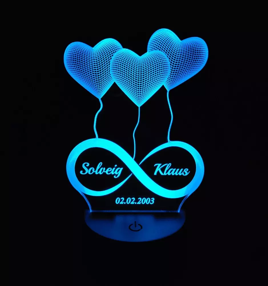 Personalized Love LED Night Lamp - Valentine's Day Gift
