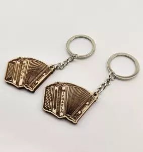 Personalized Accordion Keychain -Wooden With Custom Engraving - Gift for Accordion fans