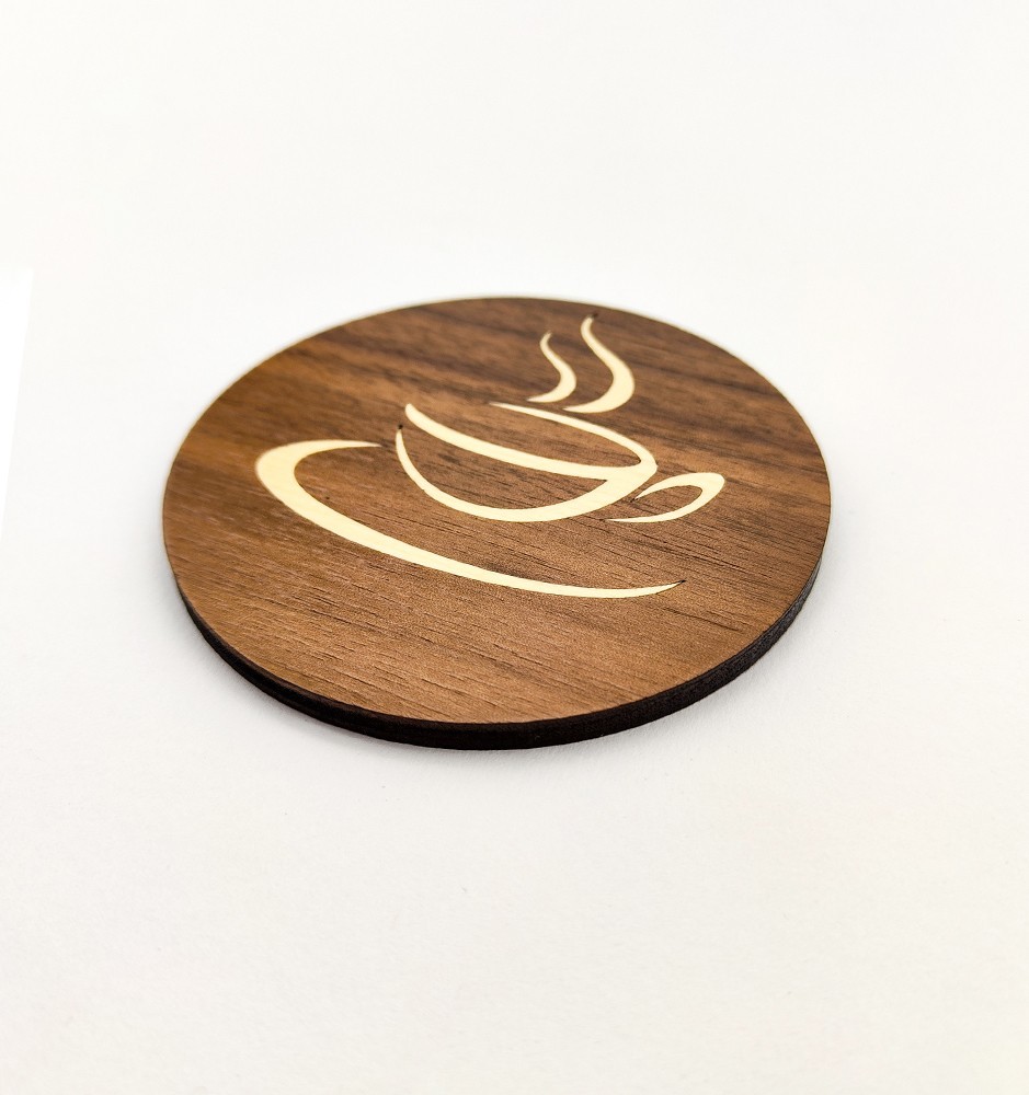 Wooden Cup/Glass Coaster Coffee Design Marquetry