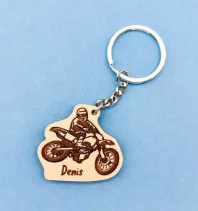 Motocross Keychain With Custom Name - Gift for Motocross riders / fans.
