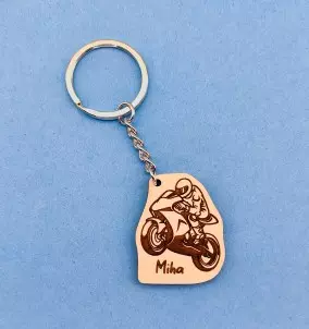 Personalized Motorbike Keychain With Custom Name - Gift for Motorbike riders / fans of motorsport.